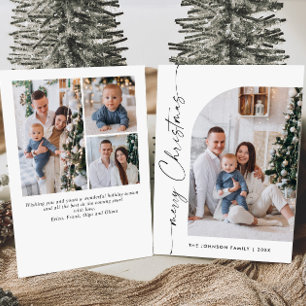 Cartes Pour Fêtes Annuelles Simple élégant élégant 4 PHOTO Noël Salutation