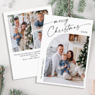 Cartes Pour Fêtes Annuelles Simple élégant élégant 4 PHOTO Noël Salutation