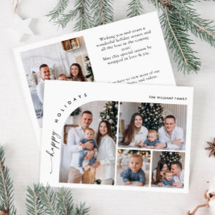 Cartes Pour Fêtes Annuelles Simple élégant élégant 5 PHOTO Noël Code QR