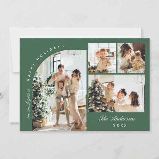 Cartes Pour Fêtes Annuelles Simple élégant élégant 5 PHOTO Noël Salutation (Devant)