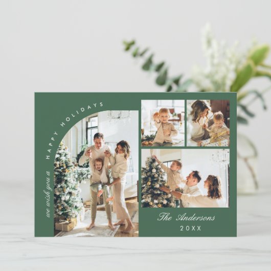 Cartes Pour Fêtes Annuelles Simple élégant élégant 5 PHOTO Noël Salutation (Debout devant)