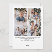 Cartes Pour Fêtes Annuelles Simple élégant élégant 5 PHOTO Noël Salutation (Dos)