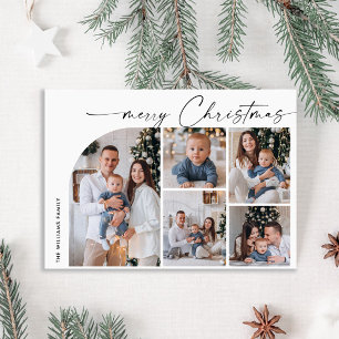 Cartes Pour Fêtes Annuelles Simple élégant élégant 5 PHOTO Noël Salutation