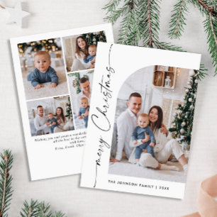 Cartes Pour Fêtes Annuelles Simple élégant élégant 5 PHOTO Noël Salutation