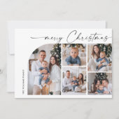 Cartes Pour Fêtes Annuelles Simple élégant élégant 6 PHOTO Noël Salutation (Devant)