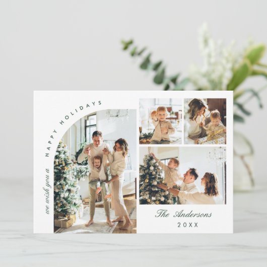 Cartes Pour Fêtes Annuelles Simple élégant élégant 7 PHOTO Noël Salutation (Debout devant)