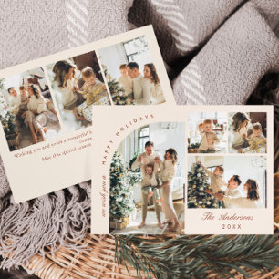 Cartes Pour Fêtes Annuelles Simple élégant élégant 7 PHOTO Noël Salutation