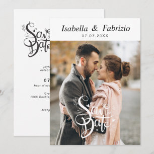 Cartes Pour Fêtes Annuelles Simple élégant Enregistrer la date de mariage Invi