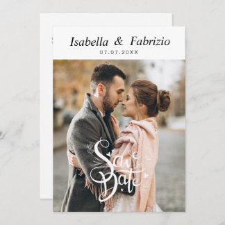 Cartes Pour Fêtes Annuelles Simple élégant Enregistrer la date de mariage Invi