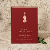 Cartes Pour Fêtes Annuelles Simple Elegant Gold Violin Musical Christmas
