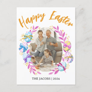 Cartes Pour Fêtes Annuelles Simple Elegant Happy Famille de Pâques une photo