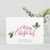Cartes Pour Fêtes Annuelles Simple Élégant Joyeux Noël Message (Debout devant)