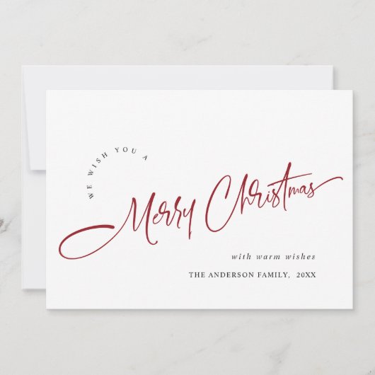 Cartes Pour Fêtes Annuelles Simple Élégant Joyeux Noël Message (Devant)