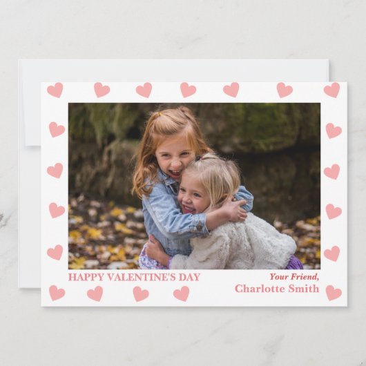 Cartes Pour Fêtes Annuelles Simple Elegant Love photo valentines classe classe (Devant)