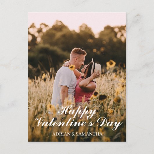 Cartes Pour Fêtes Annuelles Simple Elegant Love valentine's day couple photo (Devant)