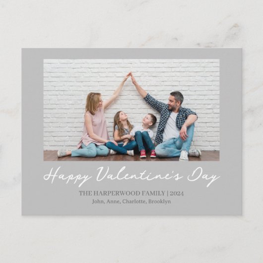 Cartes Pour Fêtes Annuelles Simple Elegant Love valentine's day Photo de famil (Devant)