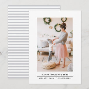 Cartes Pour Fêtes Annuelles Simple Élégant minimaliste Photo de famille Noël