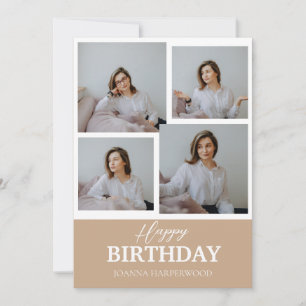 Cartes Pour Fêtes Annuelles Simple Elegant Moderne Anniversaire Photo Élégante