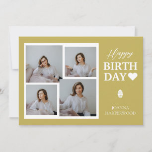 Cartes Pour Fêtes Annuelles Simple Elegant Moderne Anniversaire Photo Élégante