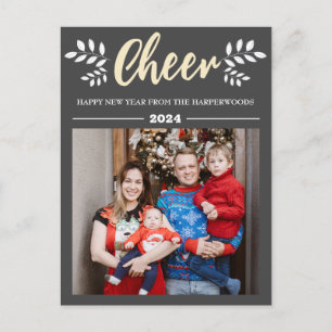 Cartes Pour Fêtes Annuelles Simple Élégant Moderne Bonne Année Une Photo