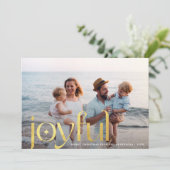 Cartes Pour Fêtes Annuelles Simple Elegant Moderne Joyeux 1 Photo Or (Debout devant)