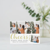 Cartes Pour Fêtes Annuelles Simple Elegant Moderne Joyeux Nouvel An Photo Coll (Debout devant)