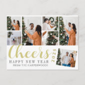 Cartes Pour Fêtes Annuelles Simple Elegant Moderne Joyeux Nouvel An Photo Coll (Devant)