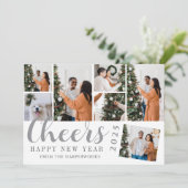 Cartes Pour Fêtes Annuelles Simple Elegant Moderne Joyeux Nouvel An Photo Coll (Debout devant)