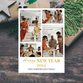 Cartes Pour Fêtes Annuelles Simple Elégant Moderne Joyeux Nouvel An Quatre Pho