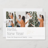 Cartes Pour Fêtes Annuelles Simple Elégant Moderne Joyeux Nouvel An Six Photo (Devant)