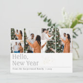 Cartes Pour Fêtes Annuelles Simple Elégant Moderne Joyeux Nouvel An Six Photo (Debout devant)