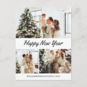 Cartes Pour Fêtes Annuelles Simple Élégant Moderne Joyeux Nouvel An Trois Phot (Devant)