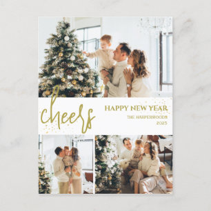 Cartes Pour Fêtes Annuelles Simple Élégant Moderne Joyeux Nouvel An Trois Phot