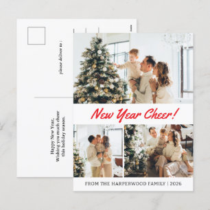 Cartes Pour Fêtes Annuelles Simple Élégant Moderne Joyeux Nouvel An Trois Phot