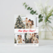 Cartes Pour Fêtes Annuelles Simple Élégant Moderne Joyeux Nouvel An Trois Phot (Debout devant)