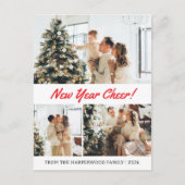 Cartes Pour Fêtes Annuelles Simple Élégant Moderne Joyeux Nouvel An Trois Phot (Devant)