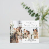 Cartes Pour Fêtes Annuelles Simple Elégant Moderne Joyeux Nouvel An Trois Phot (Debout devant)
