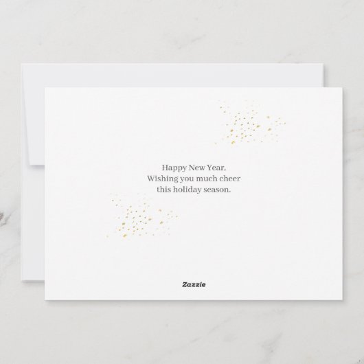 Cartes Pour Fêtes Annuelles Simple Élégant Moderne Joyeux Nouvel An Une photo (Dos)