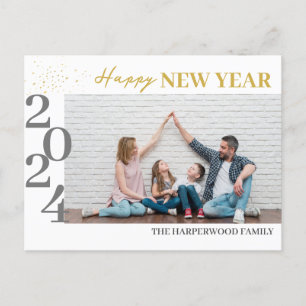 Cartes Pour Fêtes Annuelles Simple Élégant Moderne Joyeux Nouvel An Une photo