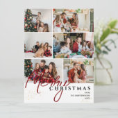 Cartes Pour Fêtes Annuelles Simple élégant moderne Script 6 photo Noël (Debout devant)