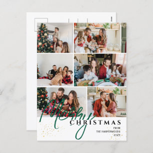 Cartes Pour Fêtes Annuelles Simple élégant moderne Script 6 photo Noël