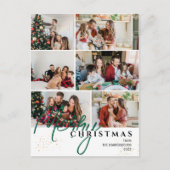 Cartes Pour Fêtes Annuelles Simple élégant moderne Script 6 photo Noël (Devant)