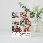 Cartes Pour Fêtes Annuelles Simple élégant moderne Script 6 photo Noël (Debout devant)