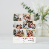 Cartes Pour Fêtes Annuelles Simple élégant moderne Script 6 photo Noël (Debout devant)