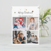 Cartes Pour Fêtes Annuelles Simple élégant Motif d'arbre de Noël (Debout devant)