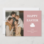 Cartes Pour Fêtes Annuelles Simple Élégant Œuf Joyeuses Pâques Photo de Famill (Devant)
