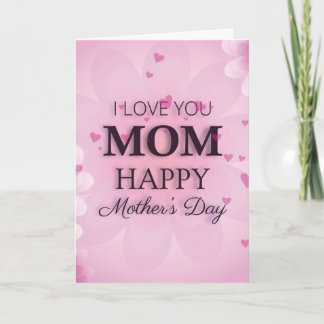 Cartes Pour Fêtes Annuelles Simple Elegant Pink Photo Mother's Day Holida Card