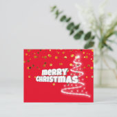 Cartes Pour Fêtes Annuelles Simple Elegant Red Gold Joyeux Noël (Debout devant)