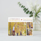 Cartes Pour Fêtes Annuelles Simple Elegant Script grâces famille 3 photo (Debout devant)