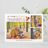 Cartes Pour Fêtes Annuelles Simple Elegant Script grâces famille 3 photo (Debout devant)